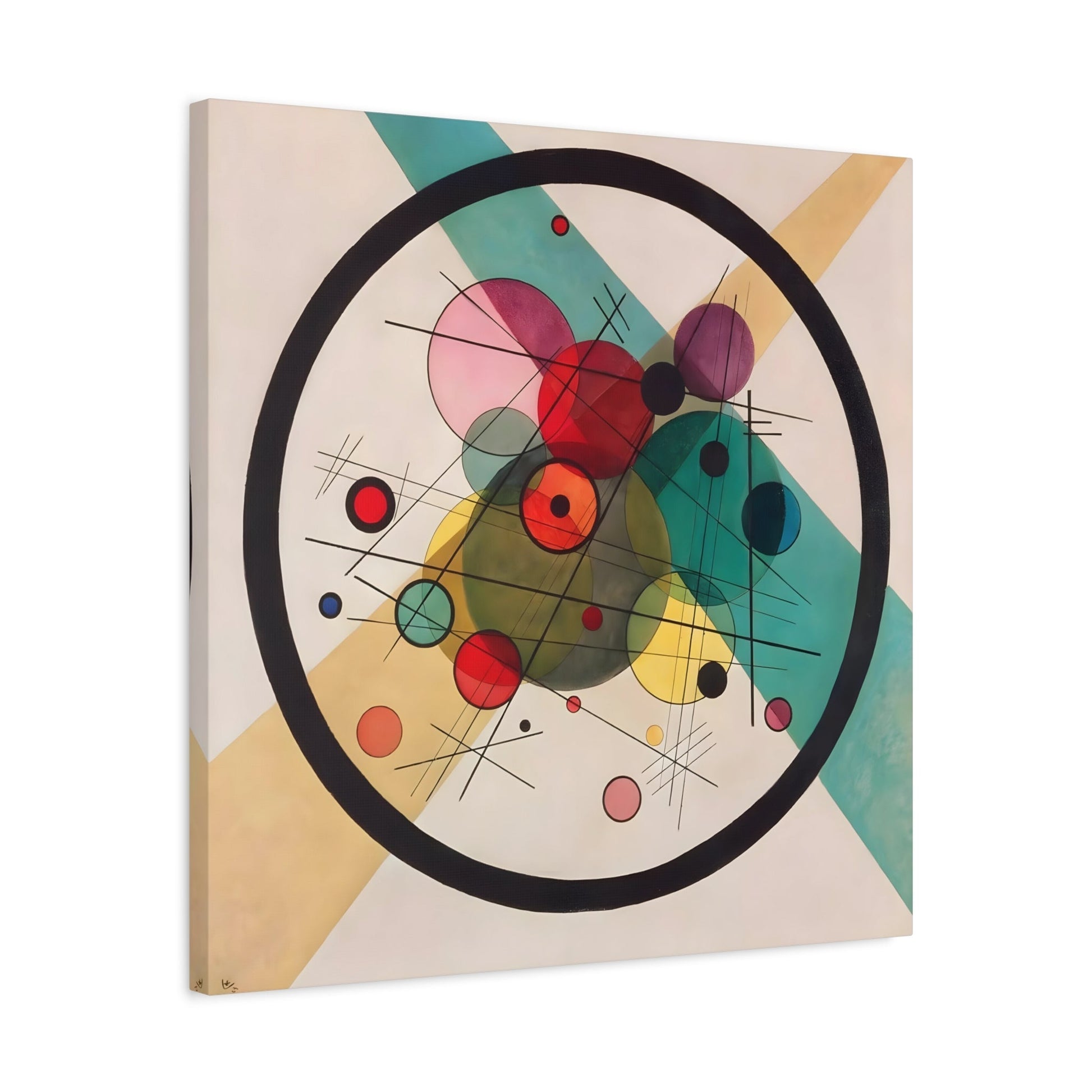 Wassily Kandinsky Circles in a Circle - Square Canvas Wall Art Print