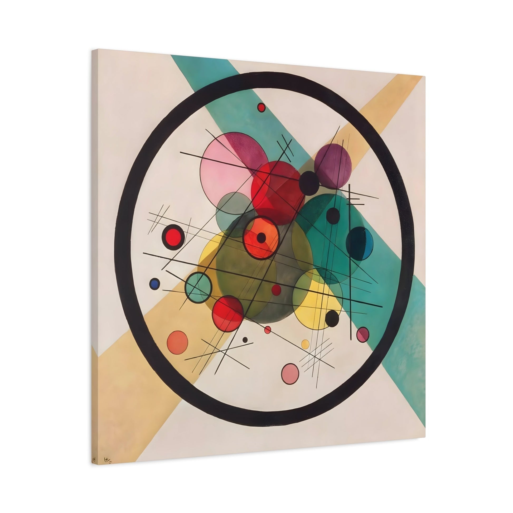 Wassily Kandinsky Circles in a Circle - Square Canvas Wall Art Print