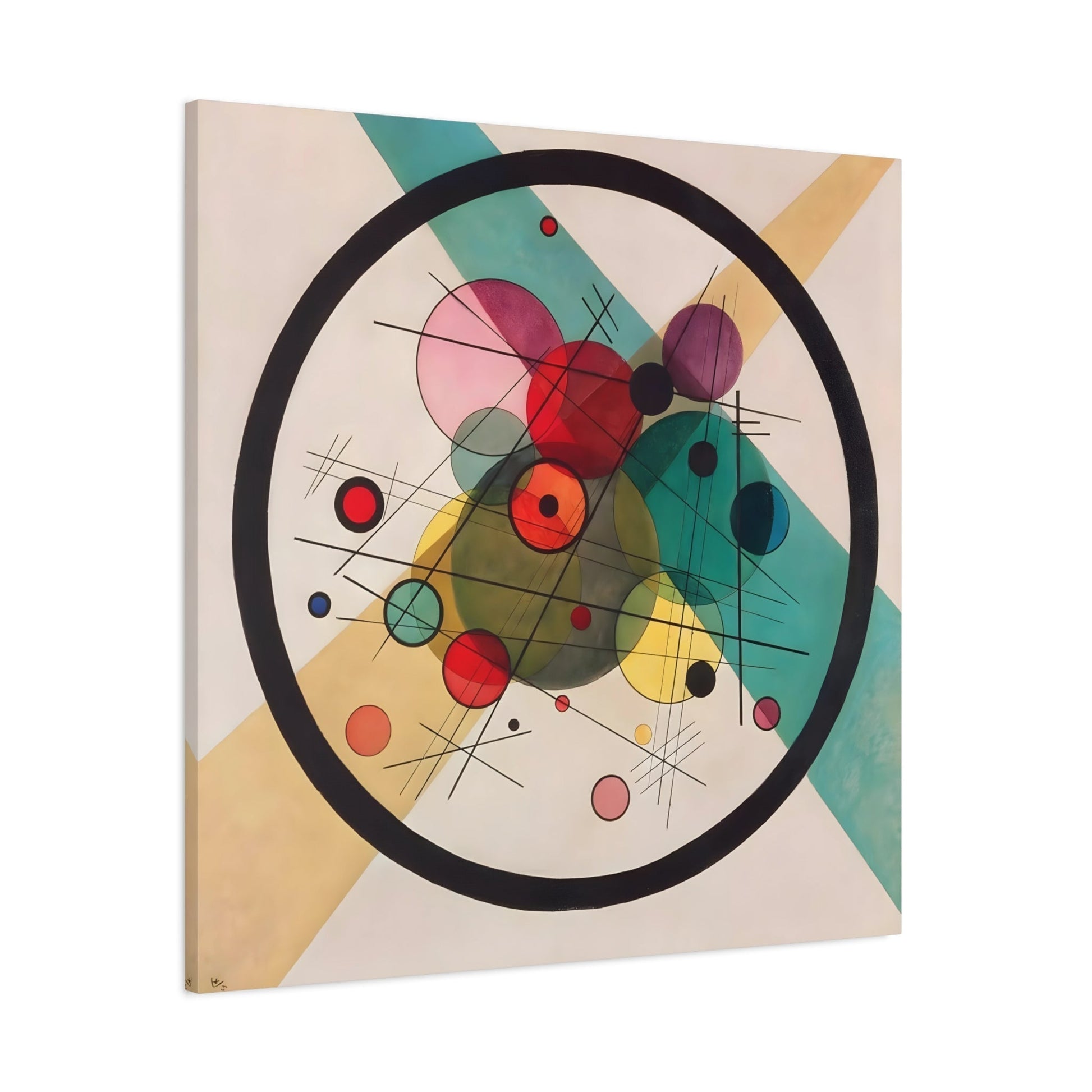 Wassily Kandinsky Circles in a Circle - Square Canvas Wall Art Print