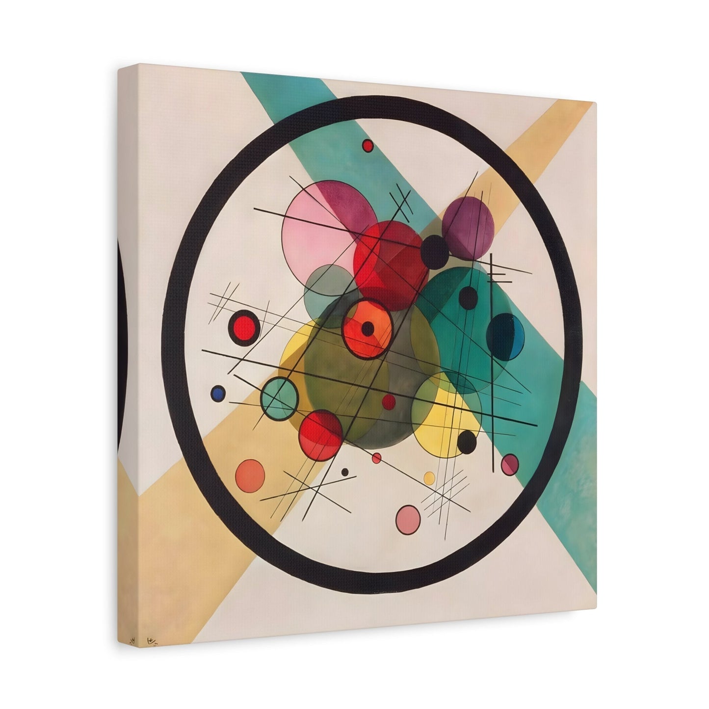 Wassily Kandinsky Circles in a Circle - Square Canvas Wall Art Print