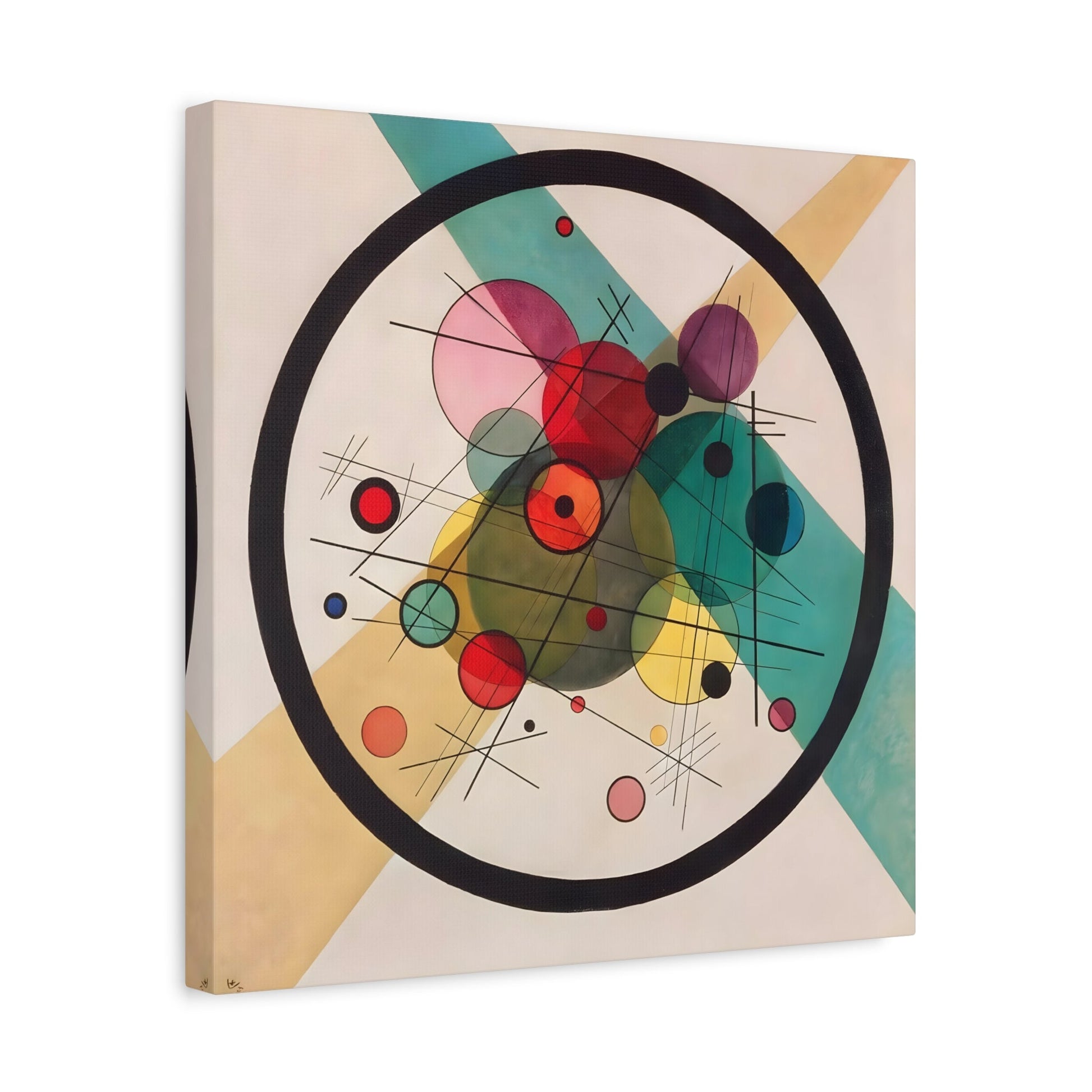 Wassily Kandinsky Circles in a Circle - Square Canvas Wall Art Print