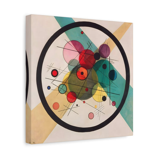 Wassily Kandinsky Circles in a Circle - Square Canvas Wall Art Print