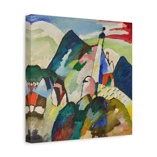 Wassily Kandinsky Murnau with Church II - Square Canvas Wall Art Print