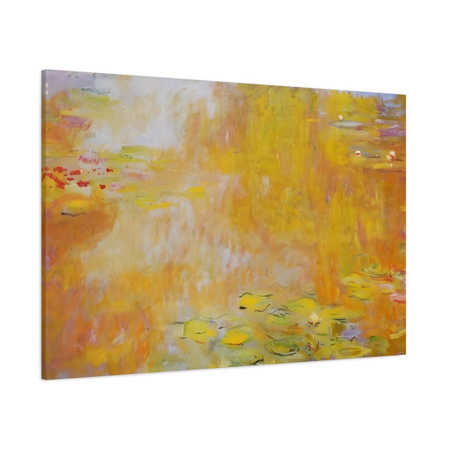 Water Lilies Triptych by - Canvas Wall Art Monet Print for Home Decor