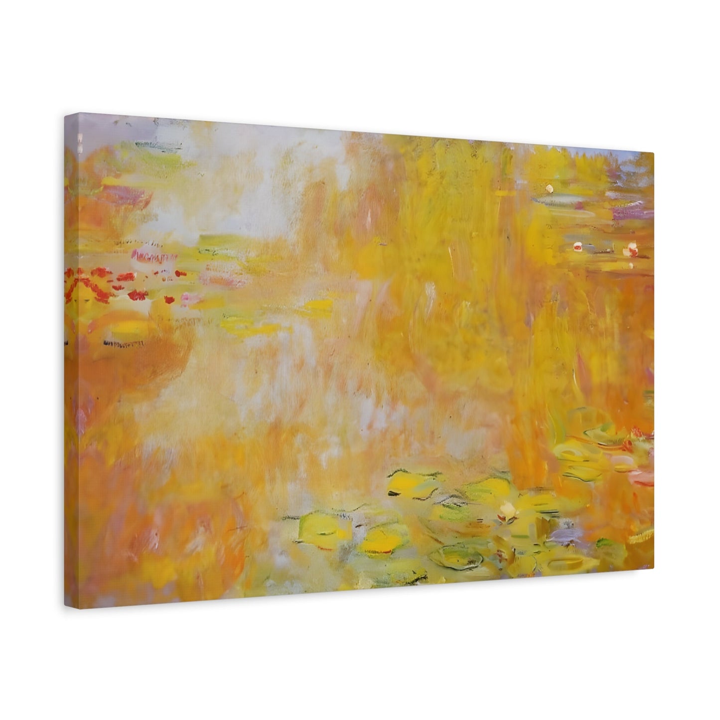 Water Lilies Triptych by - Canvas Wall Art Monet Print for Home Decor