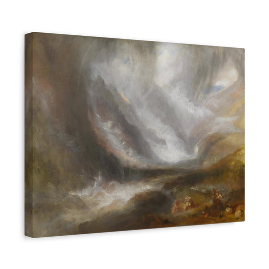 Watercolor Canvas Wall Art Print - William Turner Valley of Aosta Snowstorm