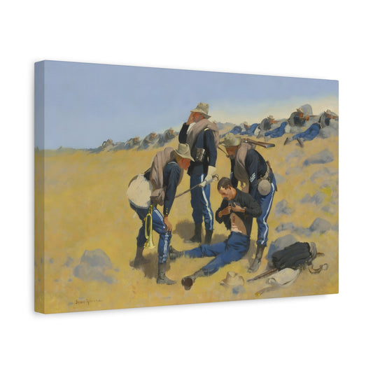 Western Canvas Wall Art Print - Call Doctor by Frederic Remington