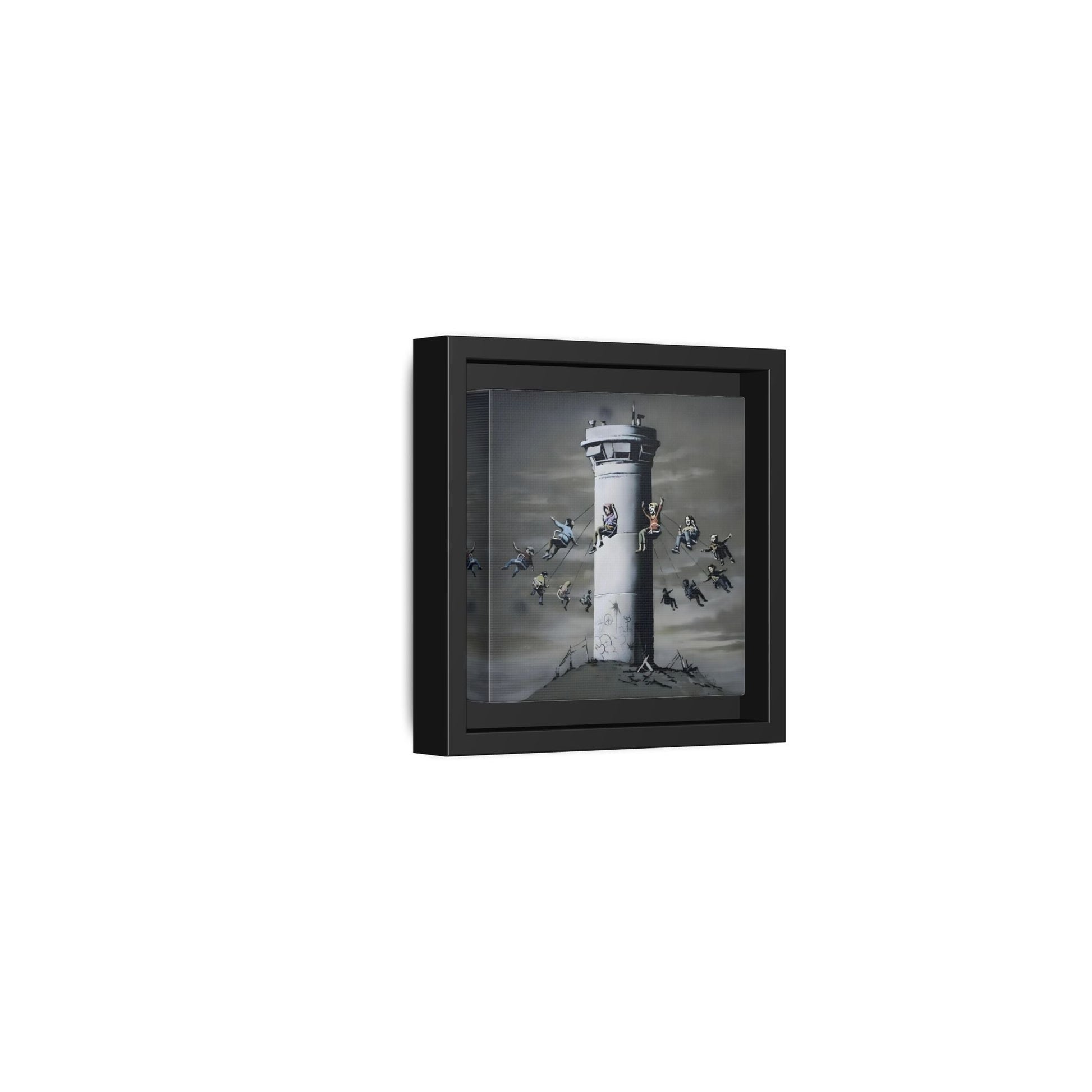Whimsical Framed Canvas Print - Playful Banksy Wall Art Prints