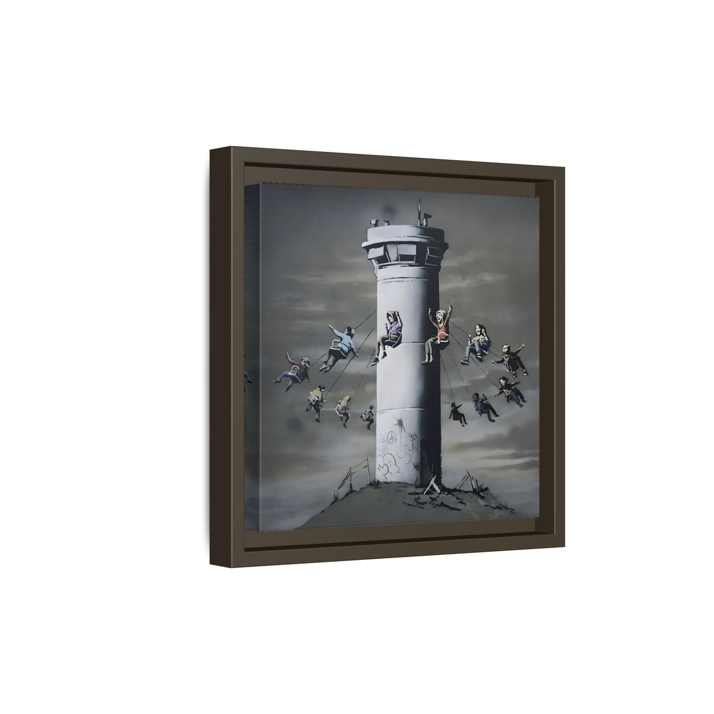 Whimsical Framed Canvas Print - Playful Banksy Wall Art Prints