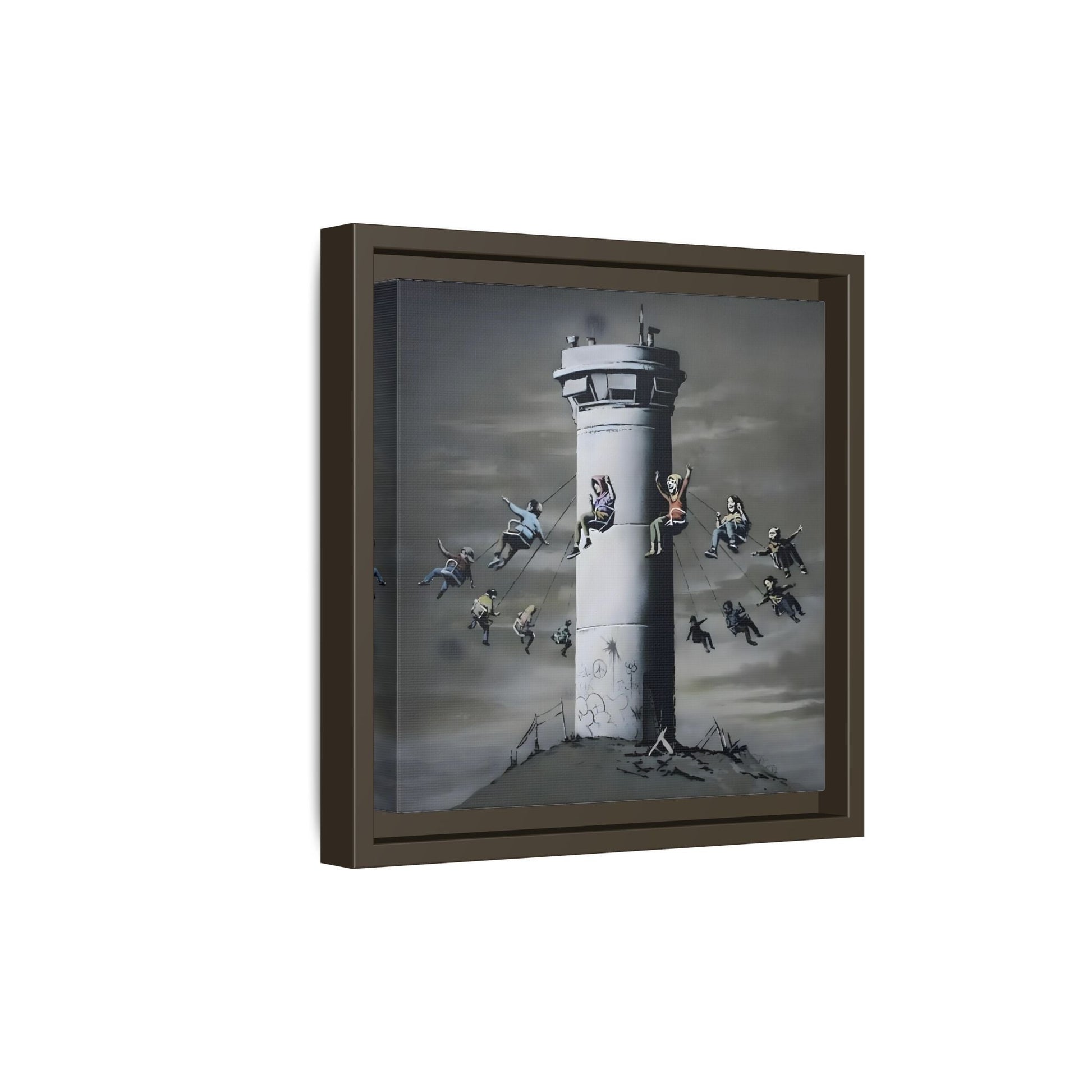 Whimsical Framed Canvas Print - Playful Banksy Wall Art Prints