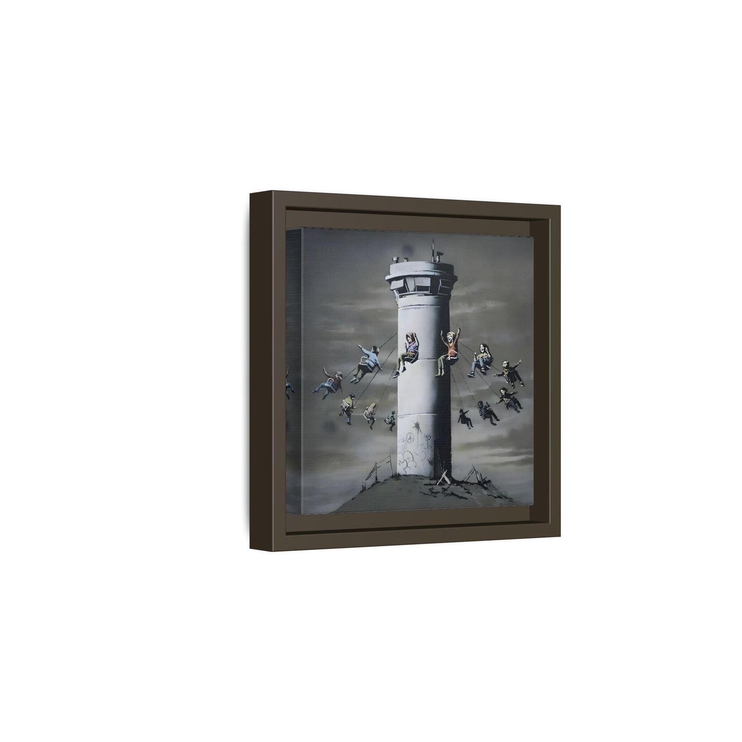 Whimsical Framed Canvas Print - Playful Banksy Wall Art Prints
