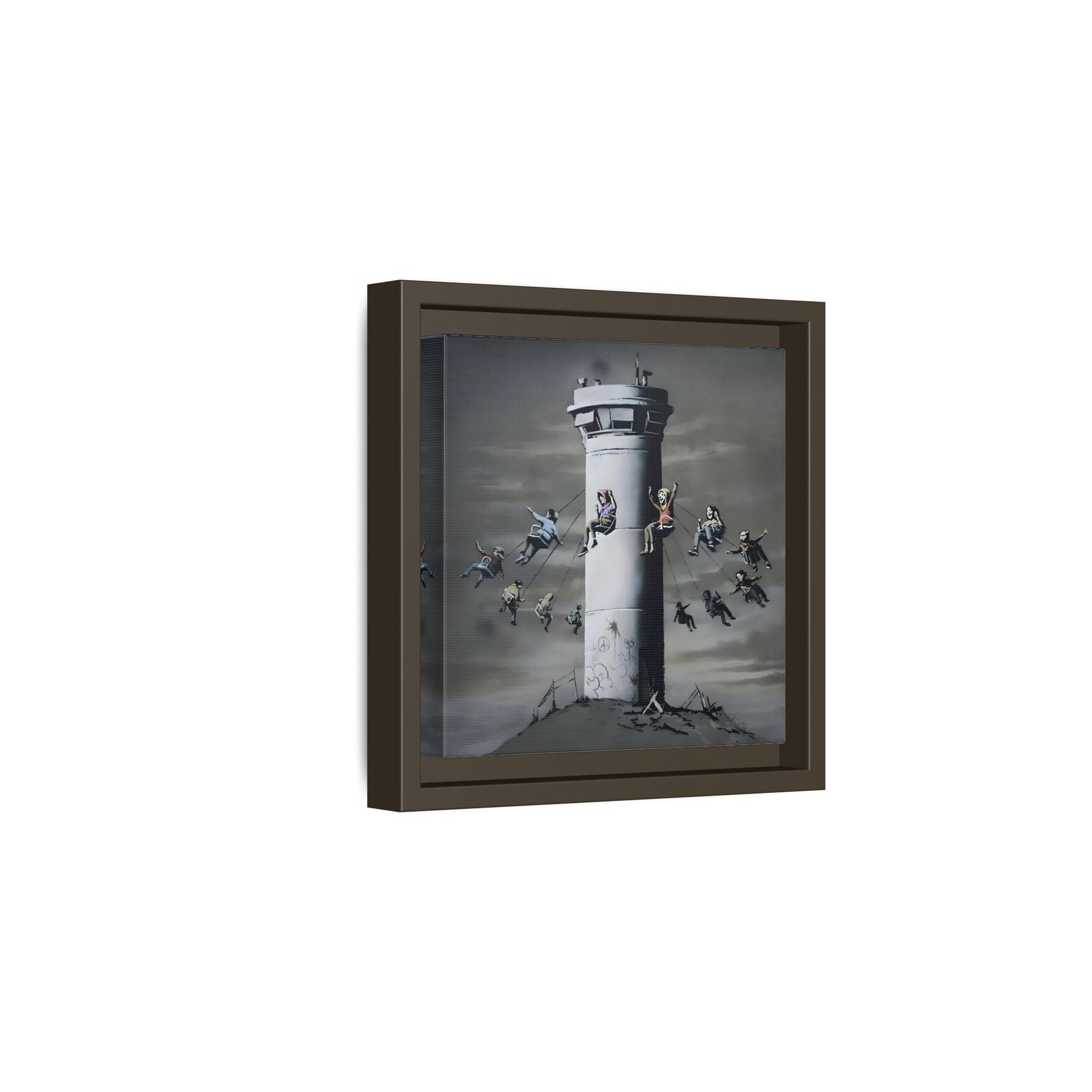 Whimsical Framed Canvas Print - Playful Banksy Wall Art Prints