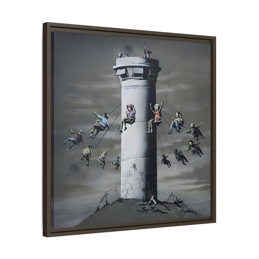 Whimsical Framed Canvas Print - Playful Banksy Wall Art Prints