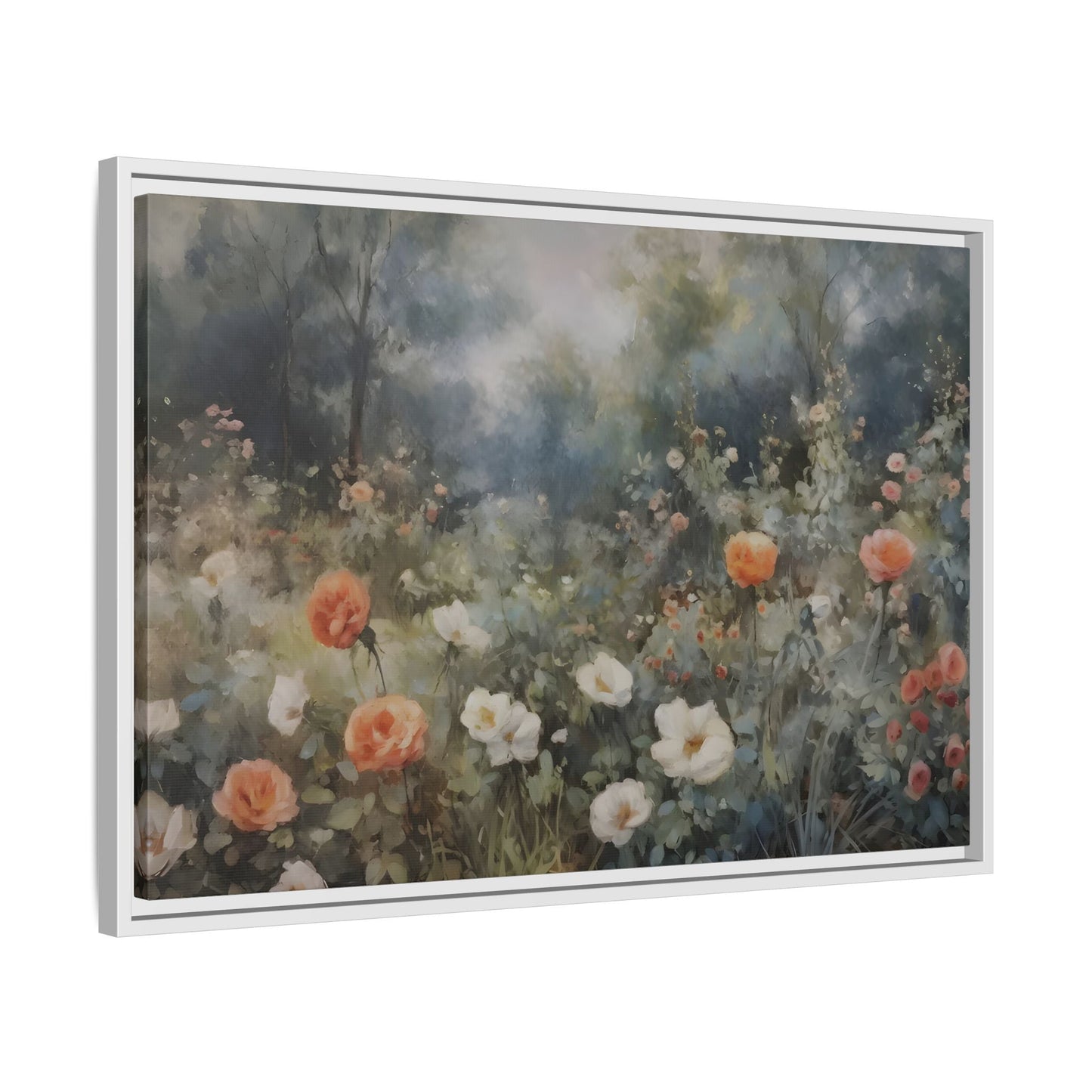 Wildflower Field Wall Art Canvas Print, Nature Framed Large Floral Prints