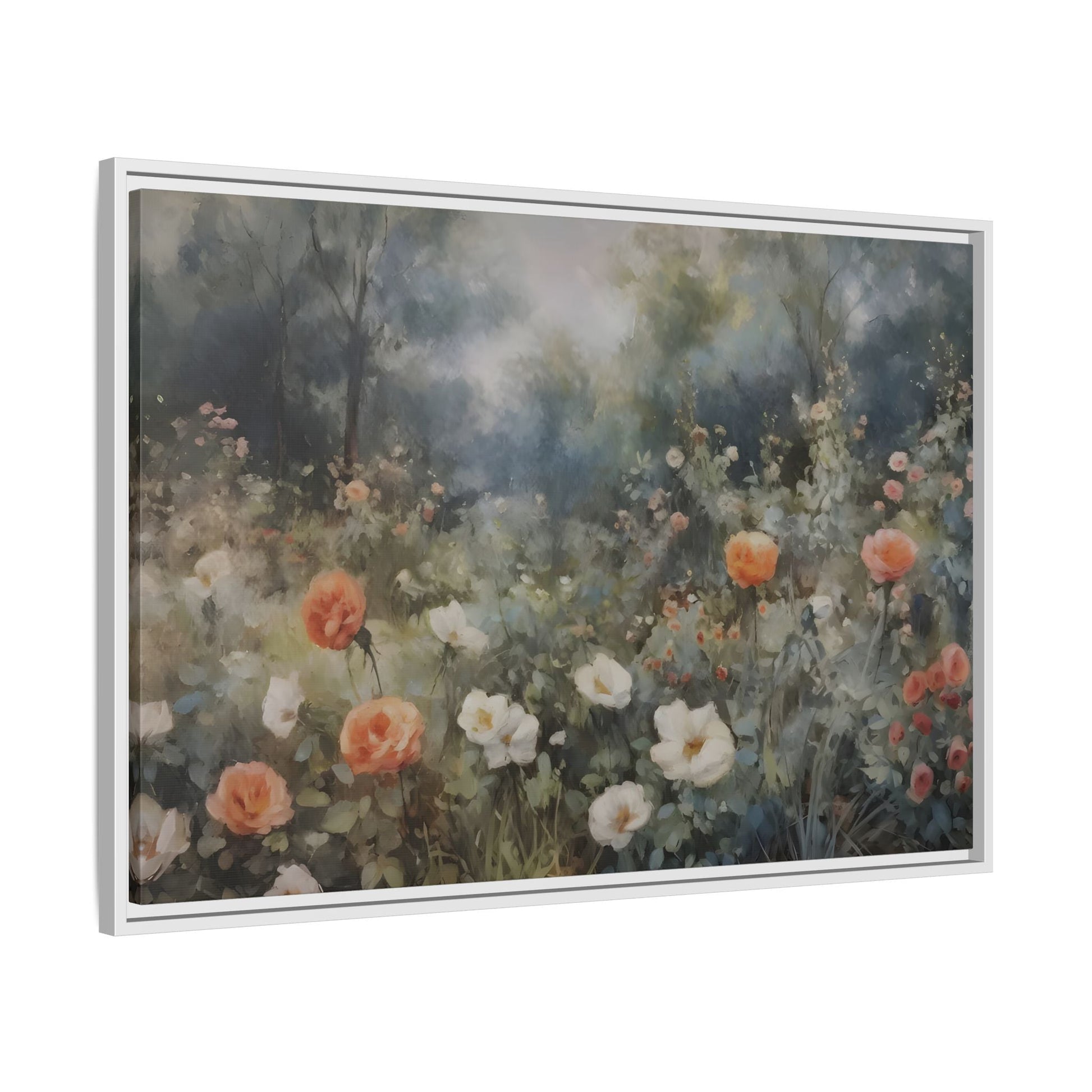 Wildflower Field Wall Art Canvas Print, Nature Framed Large Floral Prints