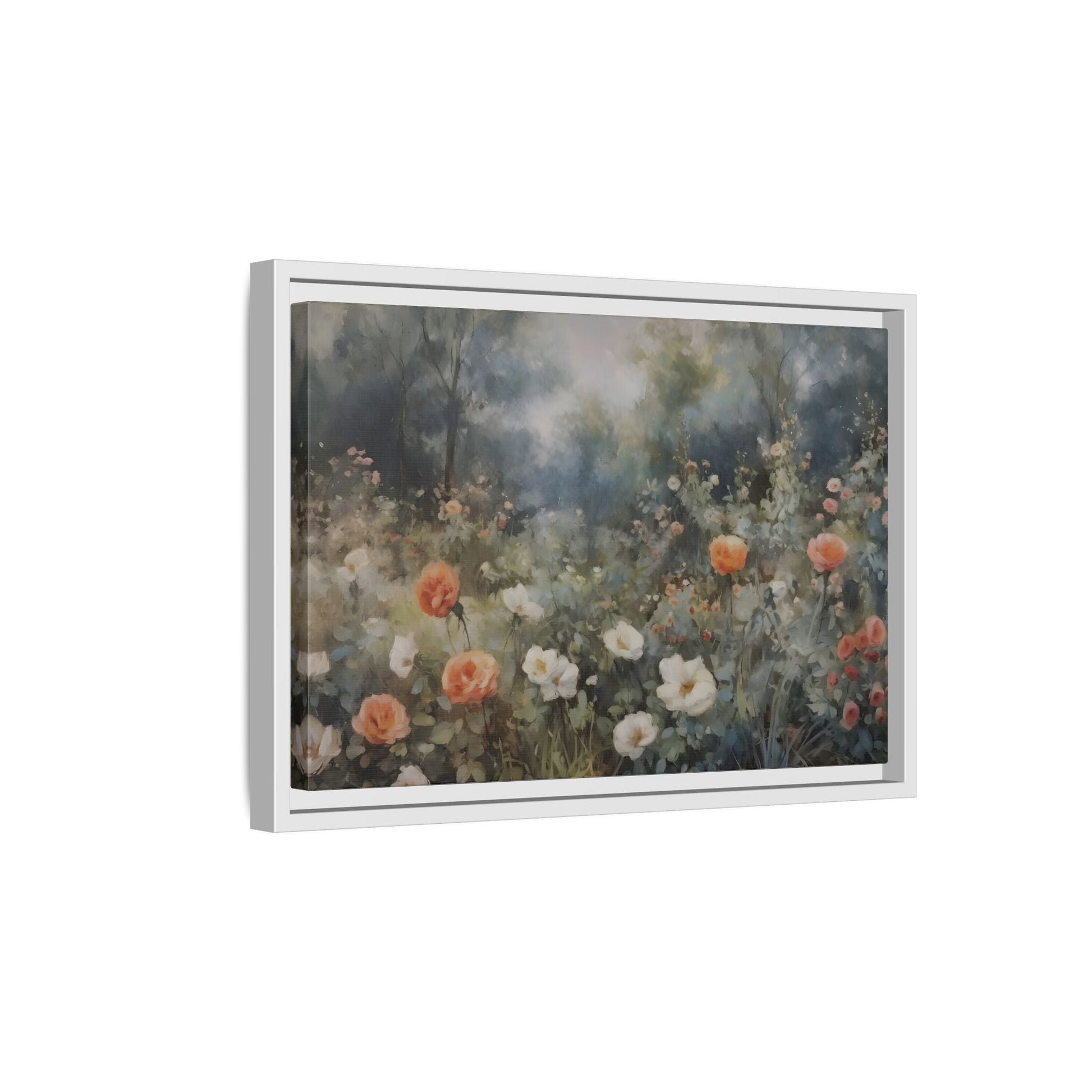 Wildflower Field Wall Art Canvas Print, Nature Framed Large Floral Prints