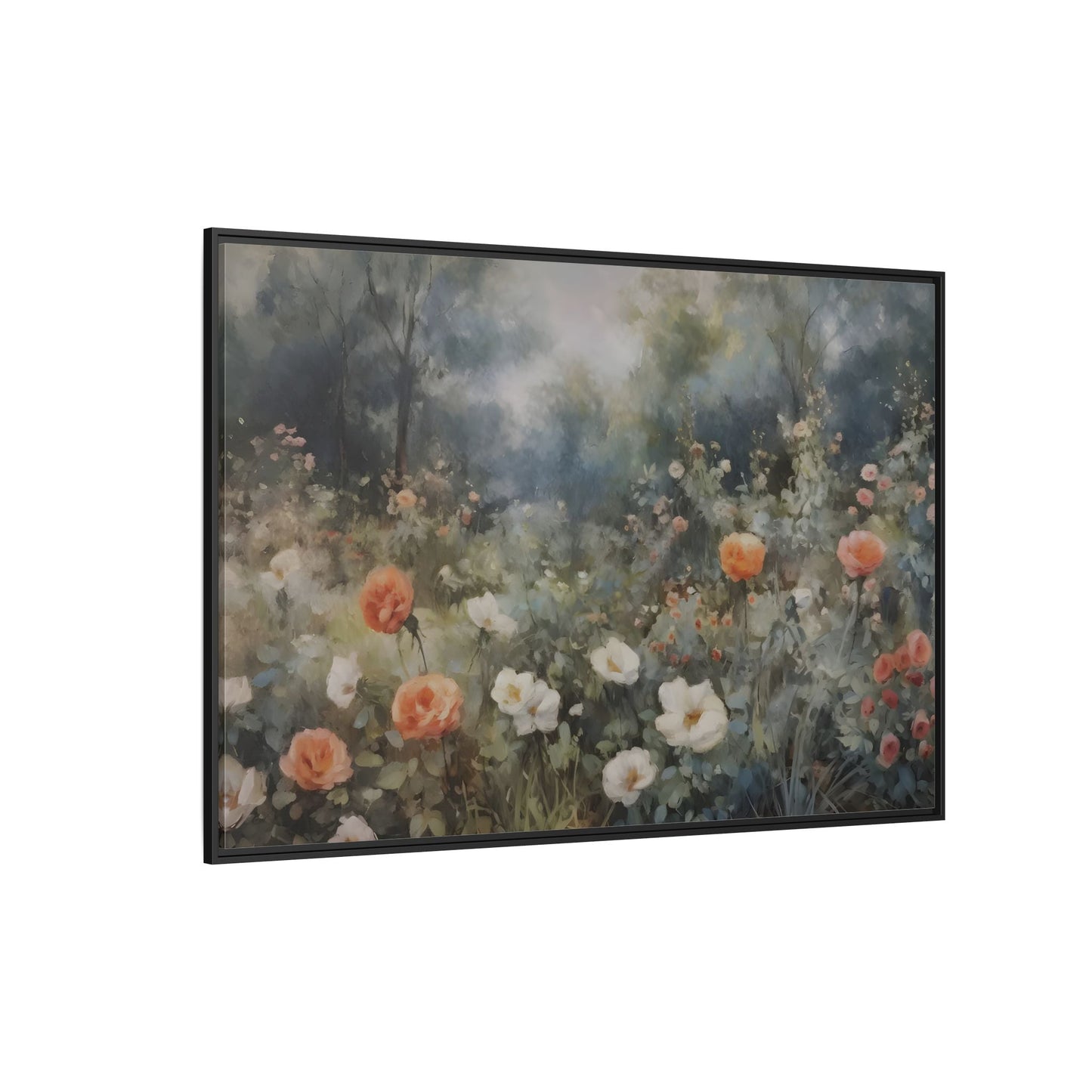 Wildflower Field Wall Art Canvas Print, Nature Framed Large Floral Prints