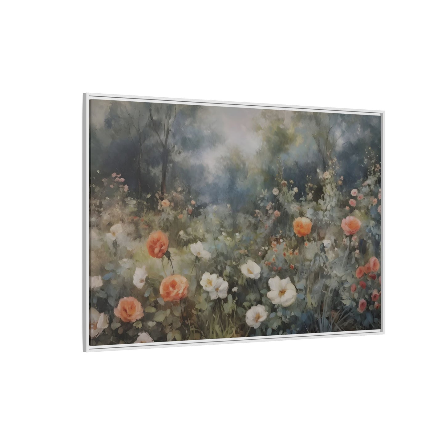 Wildflower Field Wall Art Canvas Print, Nature Framed Large Floral Prints