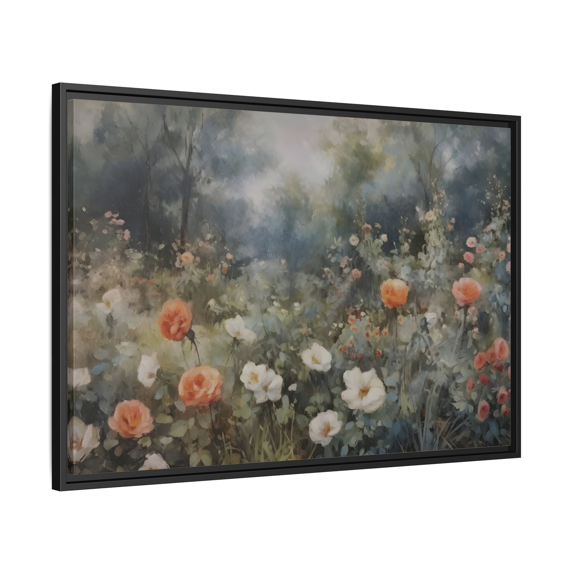Wildflower Field Wall Art Canvas Print, Nature Framed Large Floral Prints