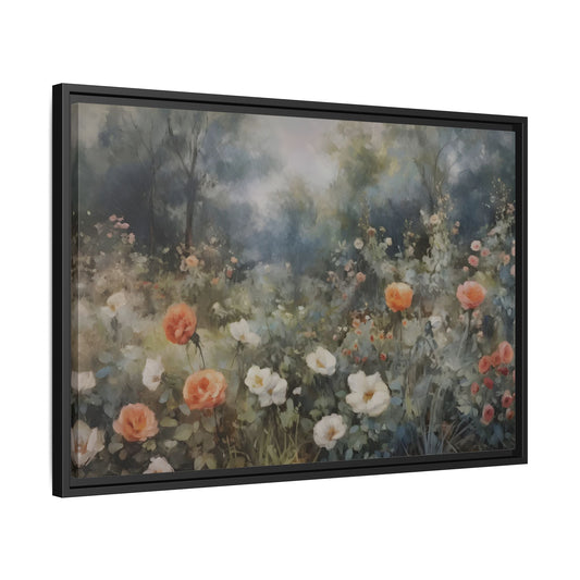 Wildflower Field Wall Art Canvas Print, Nature Framed Large Floral Prints