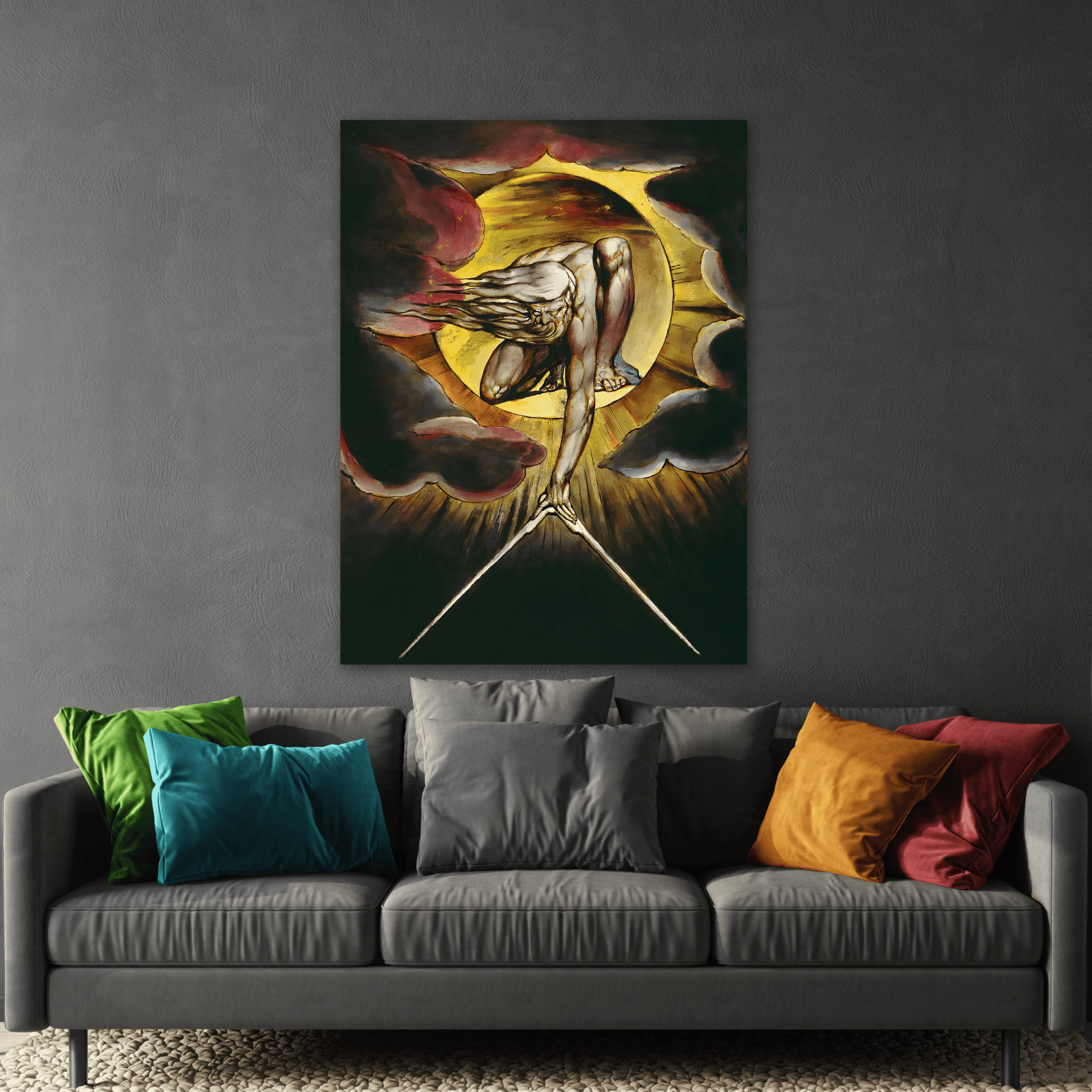 William Blake Ancient of Days - Canvas Wall Art Painting Print