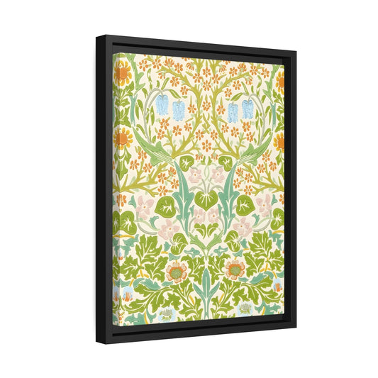 William Morris Spring Floral Bedroom Wall Art Canvas Prints - Vintage Flowers Leaves Artwork Print for Home Decoration in Exclusive Frame