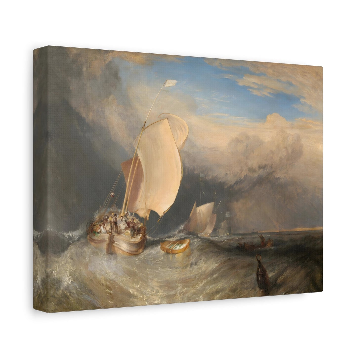 William Turner Fishing Boats Landscape - Watercolor Canvas Wall Art Painting Print