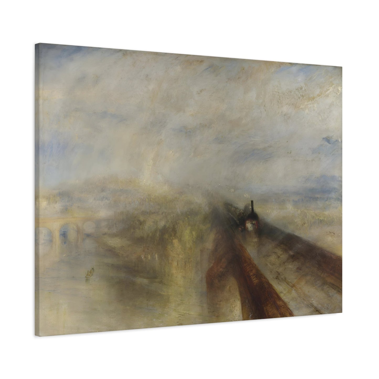 William Turner Rain Steam and Speed - Watercolor Landscape Canvas Wall Art Painting Print