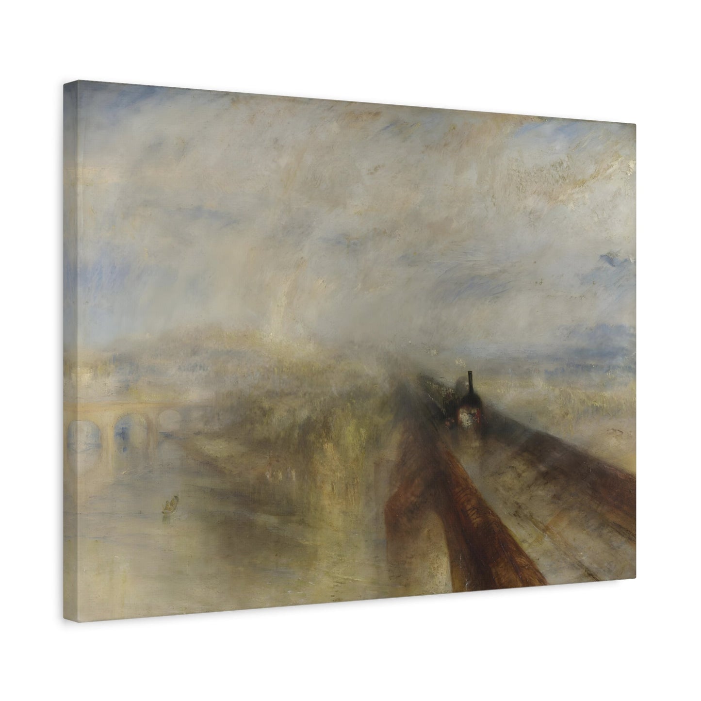 William Turner Rain Steam and Speed - Watercolor Landscape Canvas Wall Art Painting Print