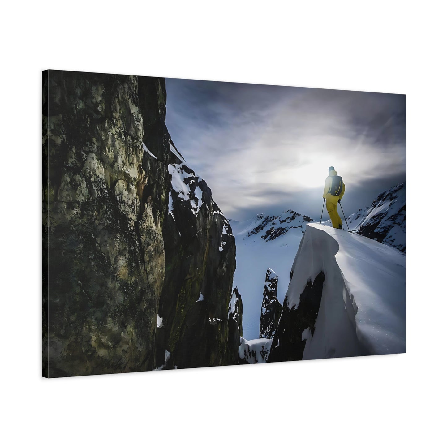 Winter Skis Canvas Print - Motivation Sport Ski Wall Art for Home Decor