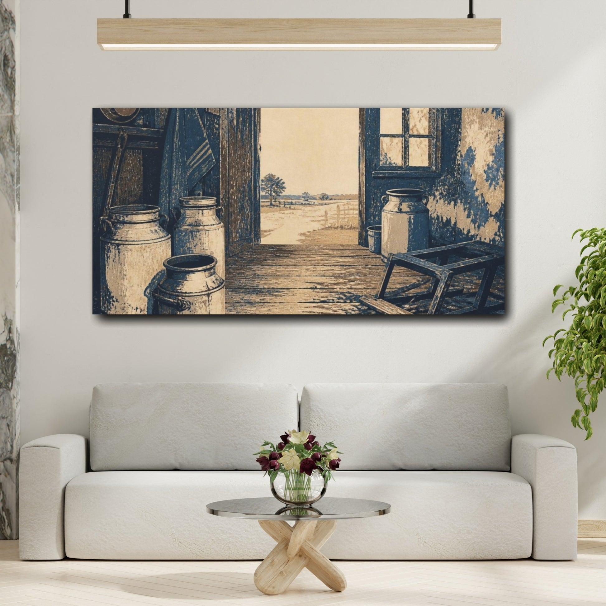 Mockup 2. Abandoned Dairy Room shown as canvas print