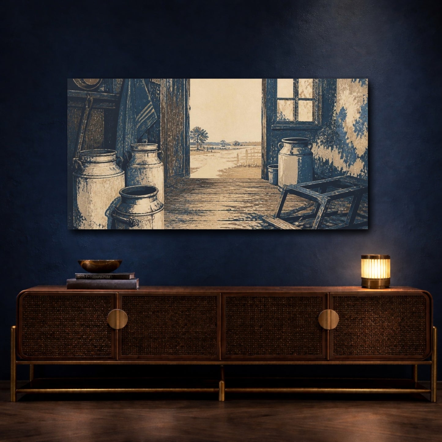 Mockup 4. Abandoned Dairy Room shown as canvas print