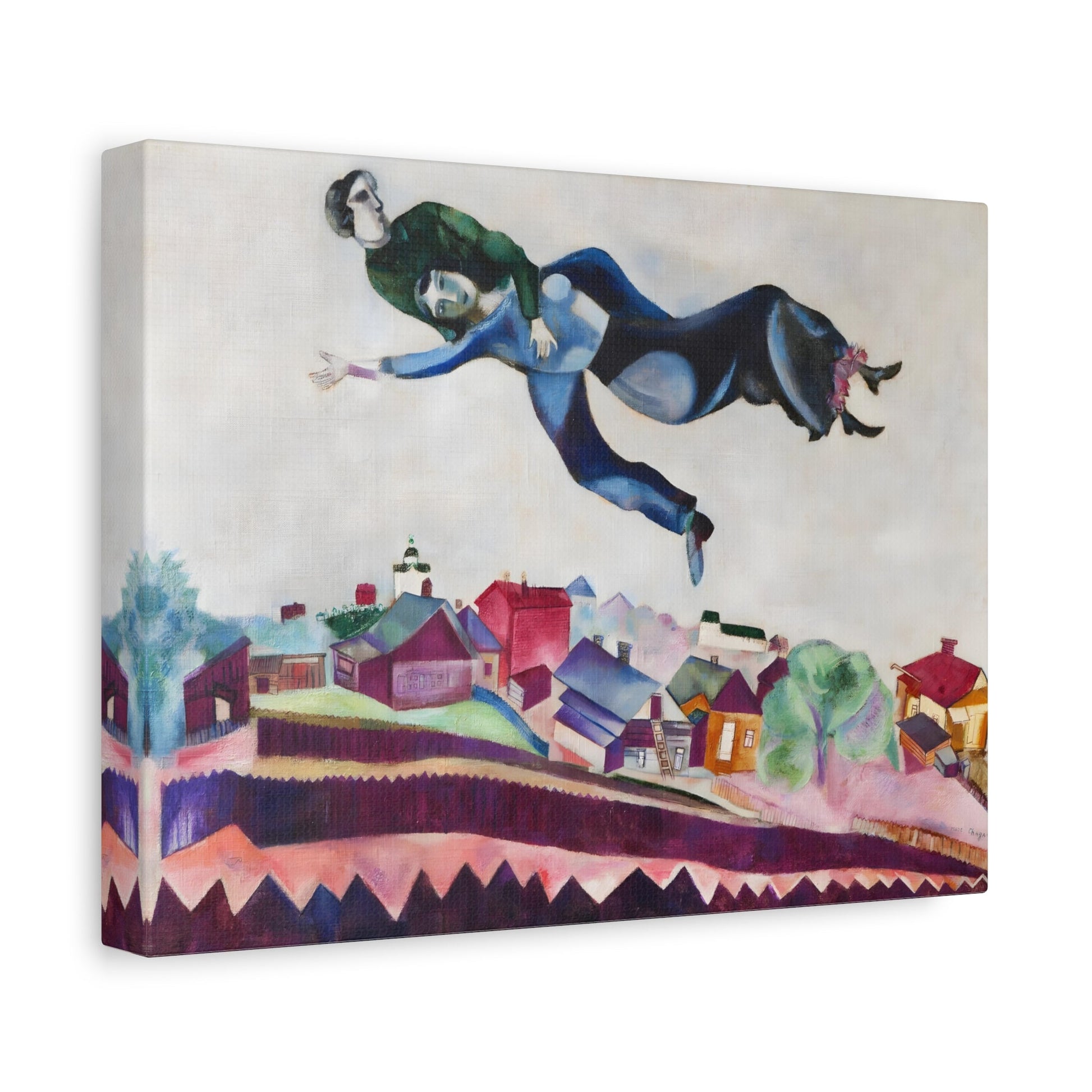 Above the City Canvas Print - Famous Chagall Wall Art Painting - YesArtYes