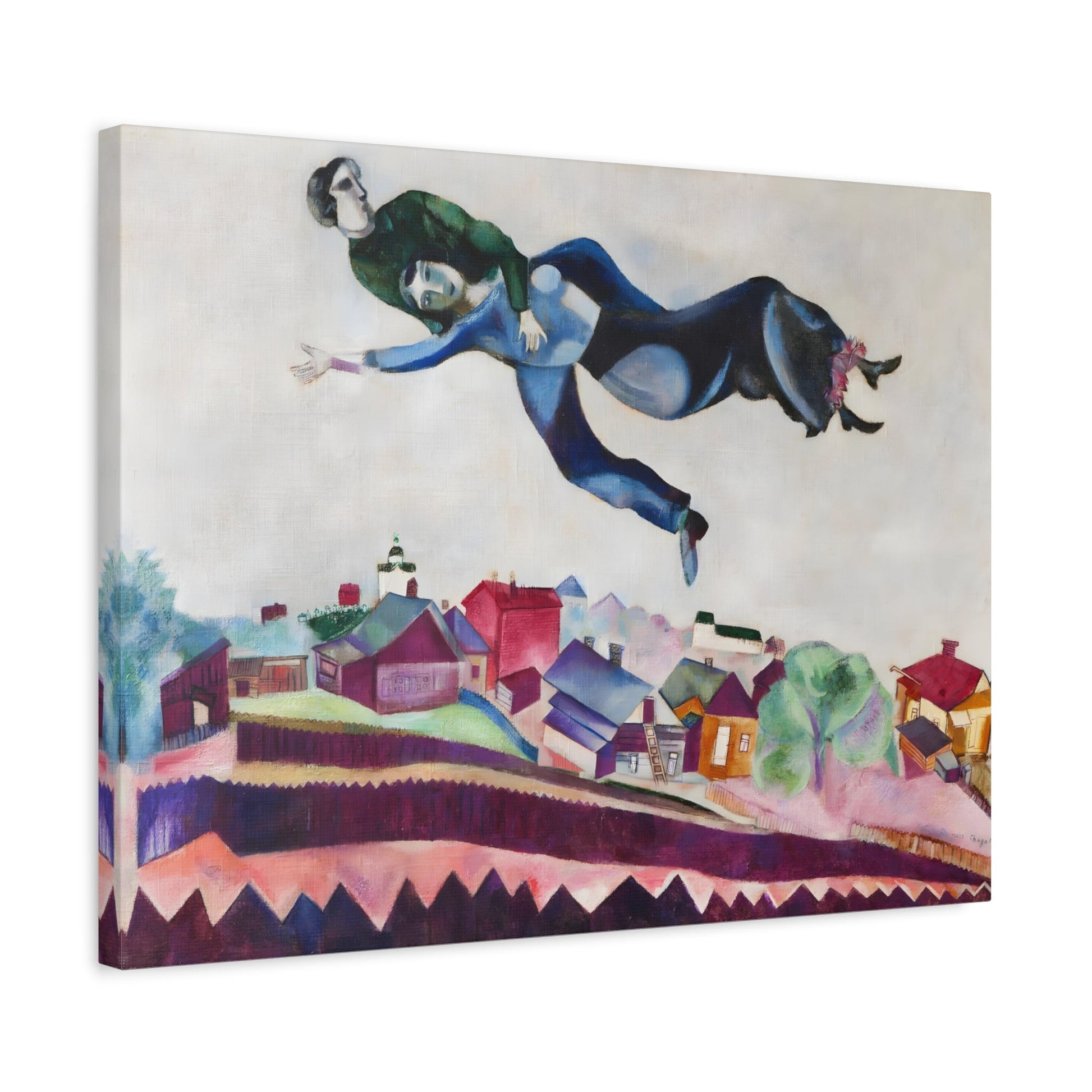 Above the City Canvas Print - Famous Chagall Wall Art Painting - YesArtYes