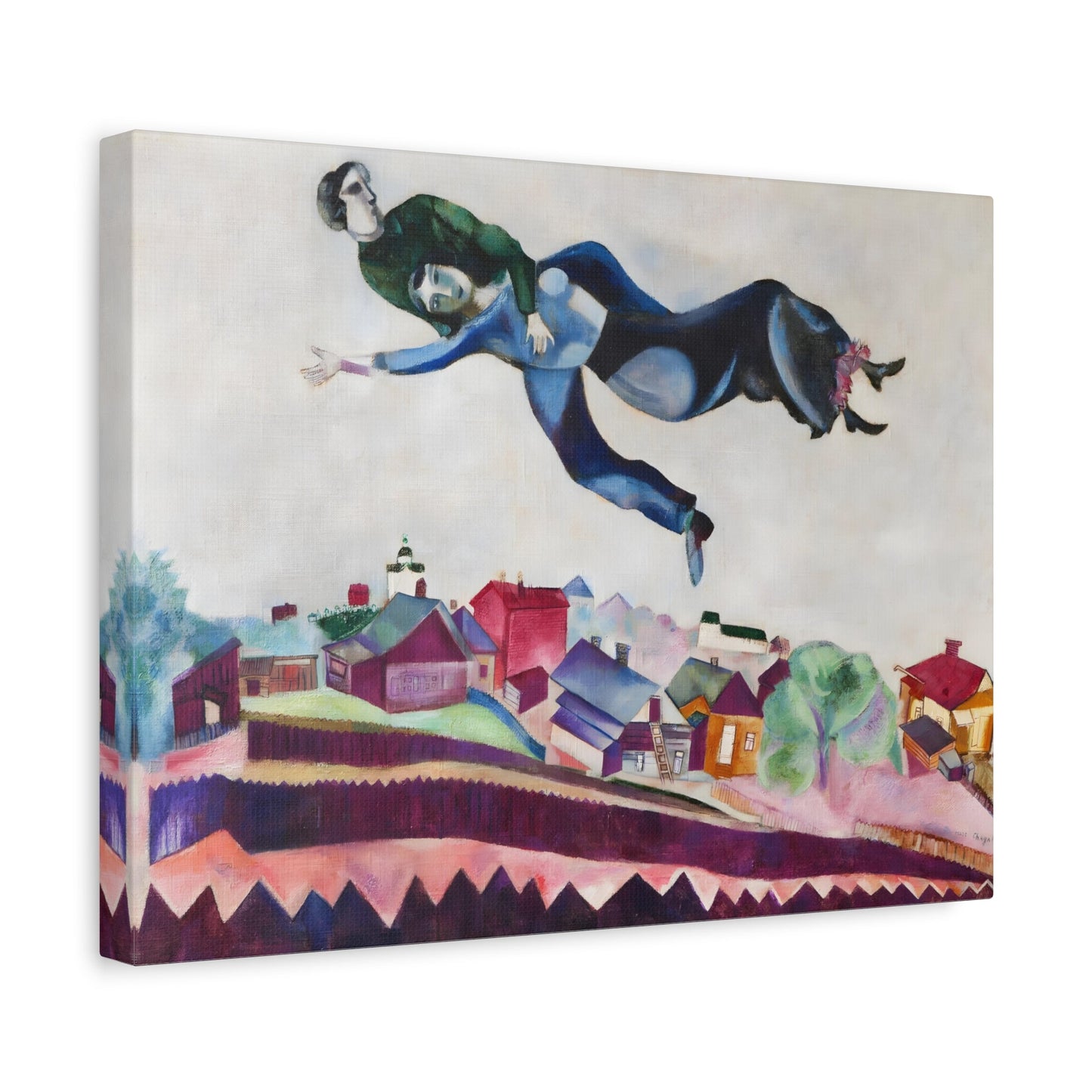 Above the City Canvas Print - Famous Chagall Wall Art Painting - YesArtYes