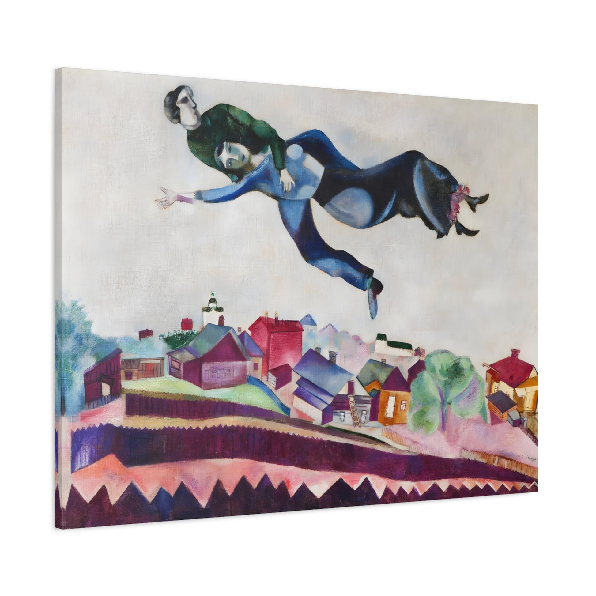 Above the City Canvas Print - Famous Chagall Wall Art Painting - YesArtYes