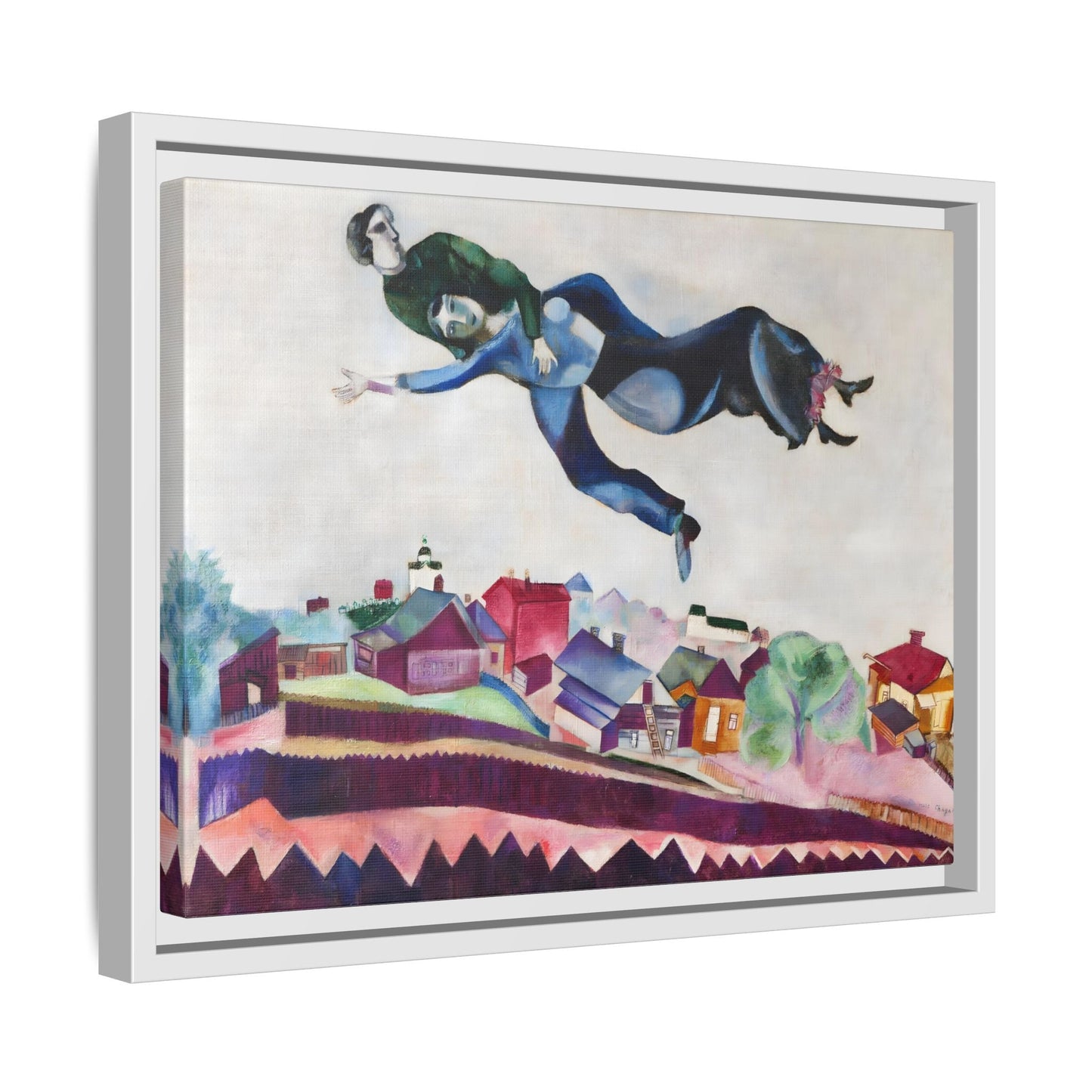 Above the City Canvas Print - Wall Art by Chagall in Exclusive Frame - YesArtYes