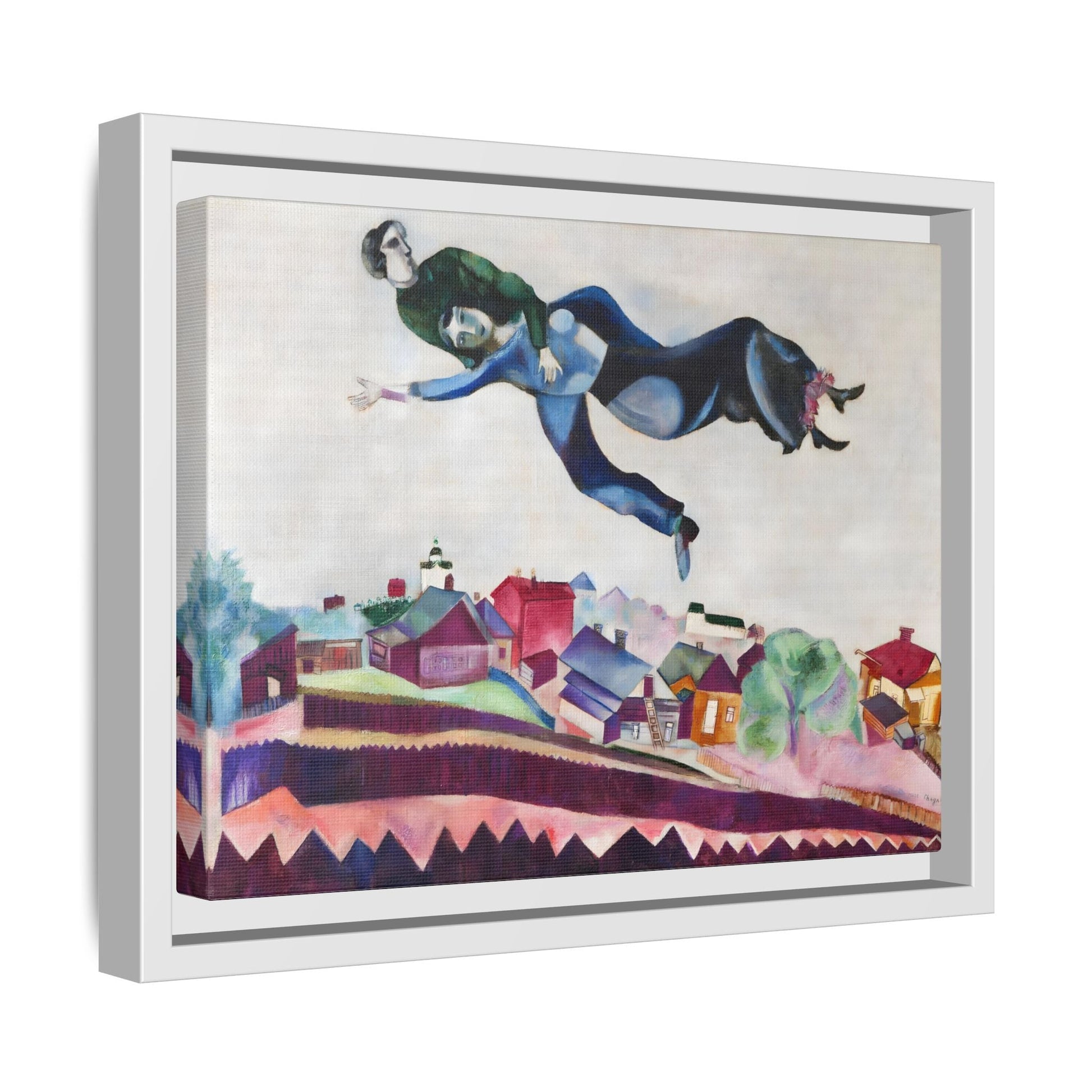 Above the City Canvas Print - Wall Art by Chagall in Exclusive Frame - YesArtYes