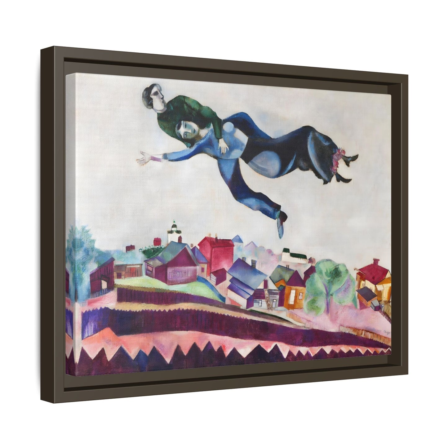 Above the City Canvas Print - Wall Art by Chagall in Exclusive Frame - YesArtYes