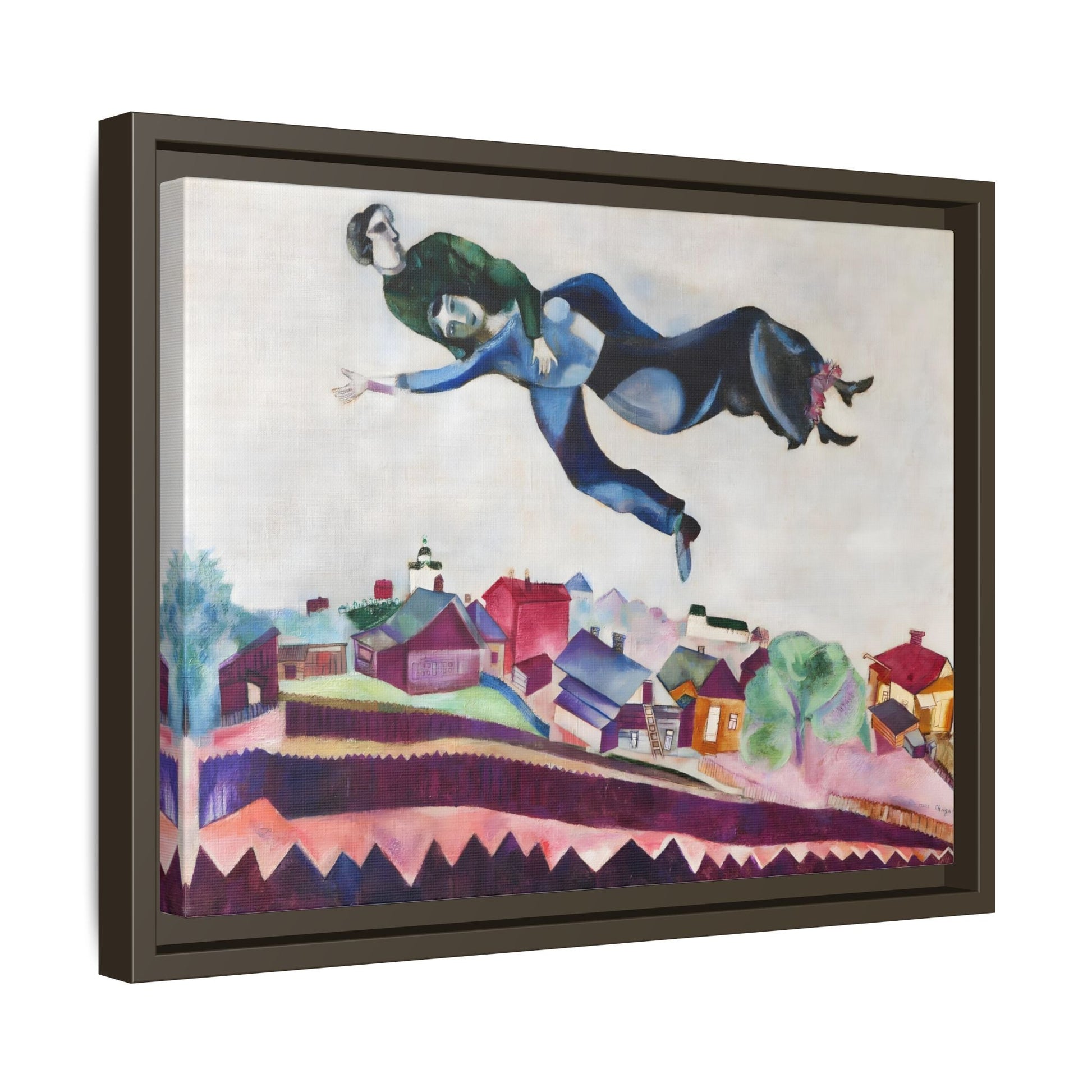 Above the City Canvas Print - Wall Art by Chagall in Exclusive Frame - YesArtYes