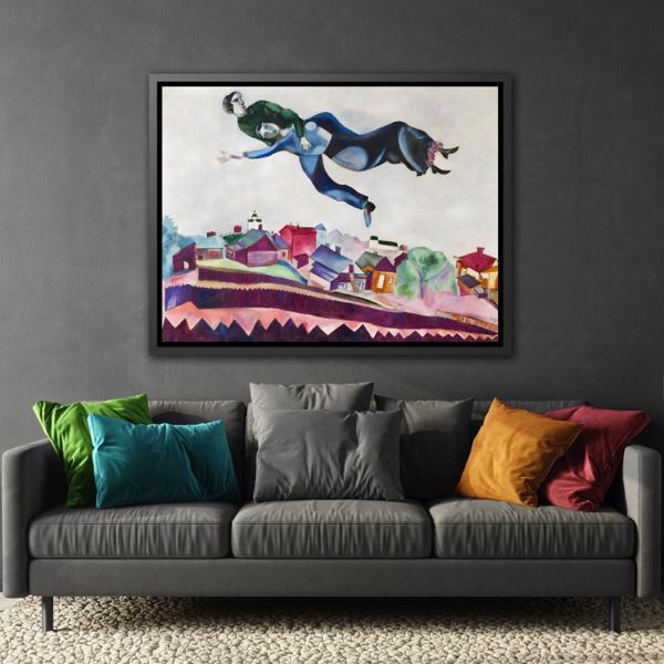 Above the City Canvas Print - Wall Art by Chagall in Exclusive Frame - YesArtYes