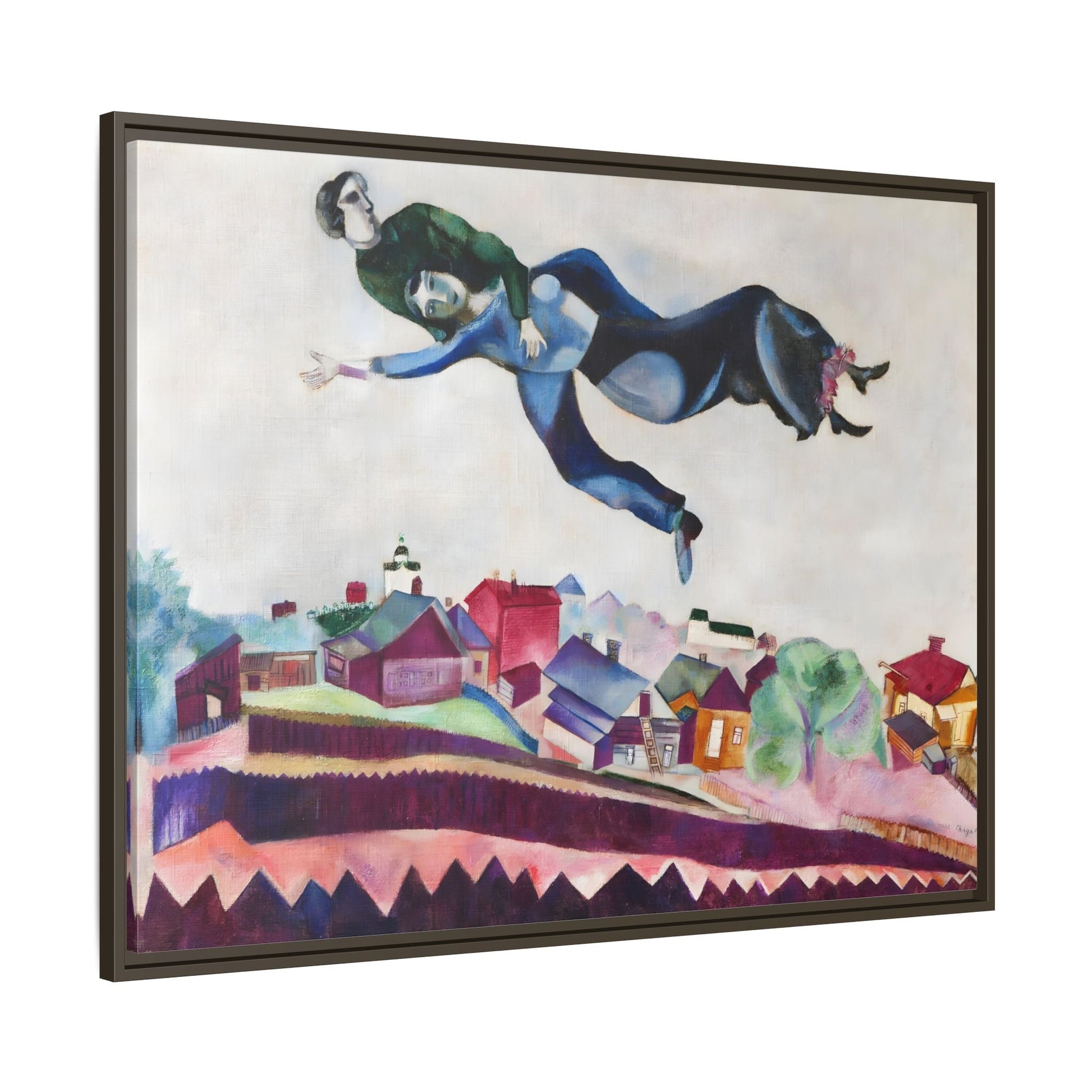 Above the City Canvas Print - Wall Art by Chagall in Exclusive Frame - YesArtYes