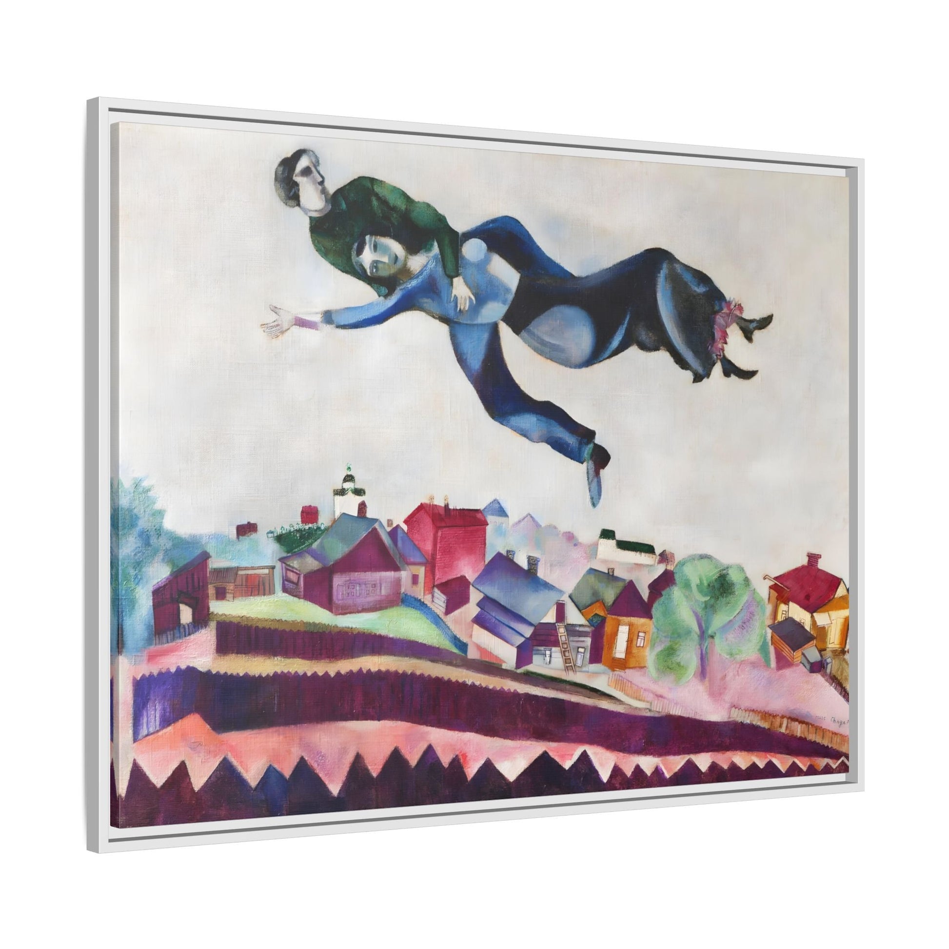 Above the City Canvas Print - Wall Art by Chagall in Exclusive Frame - YesArtYes