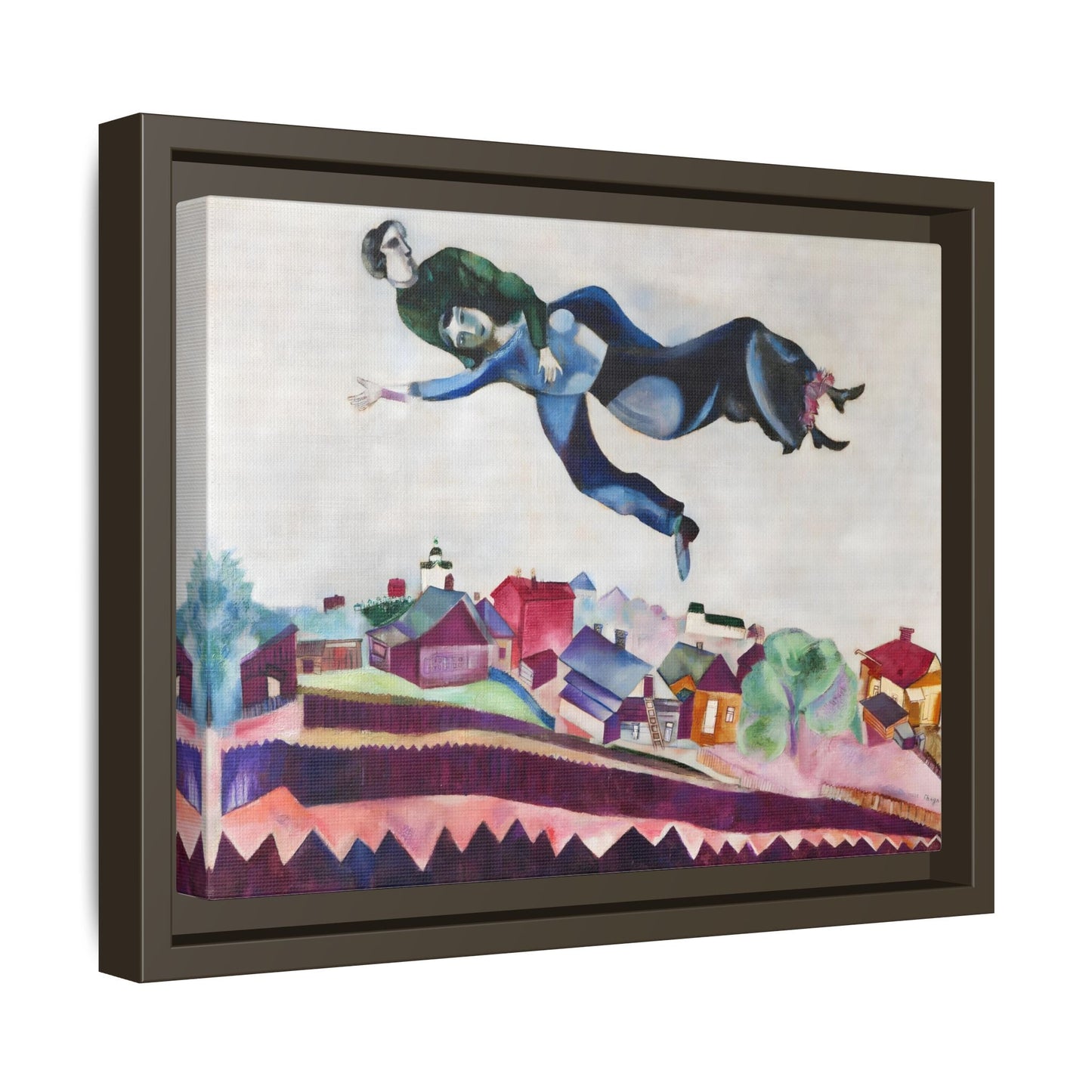 Above the City Canvas Print - Wall Art by Chagall in Exclusive Frame - YesArtYes