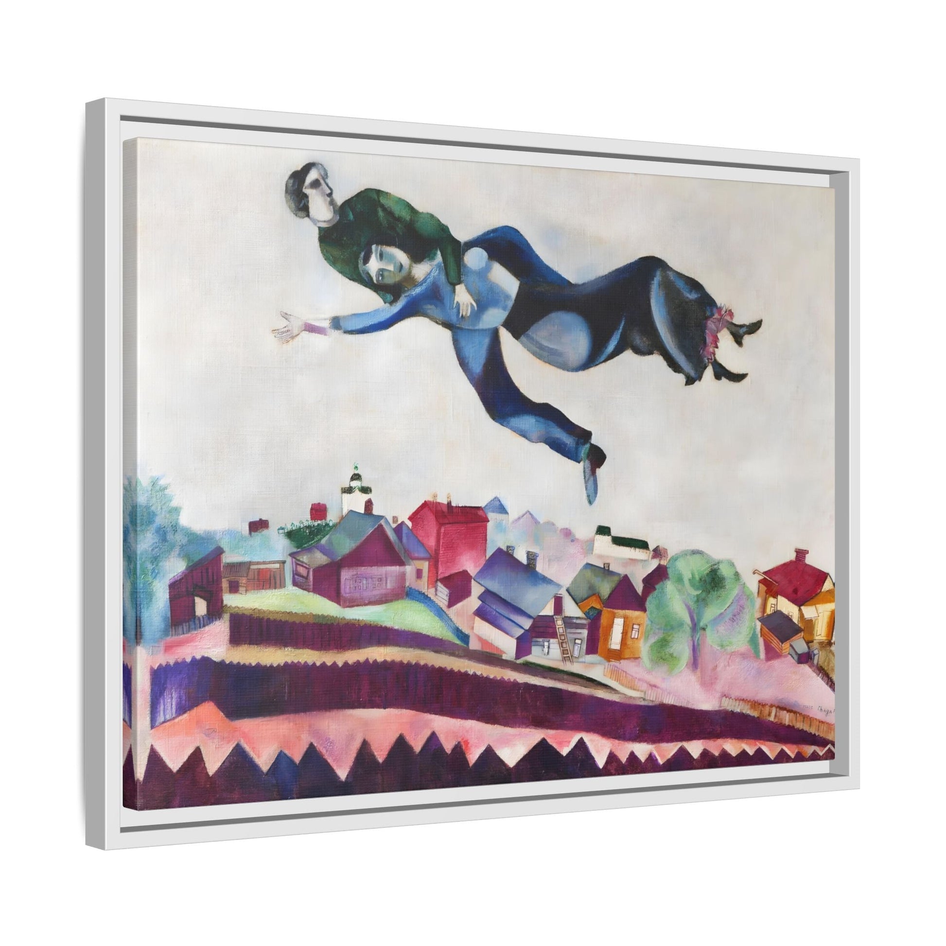 Above the City Canvas Print - Wall Art by Chagall in Exclusive Frame - YesArtYes