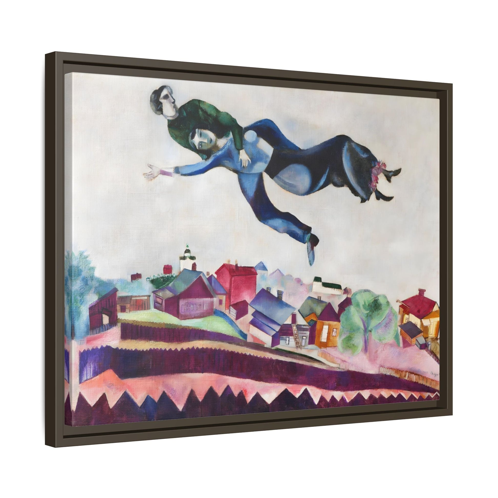 Above the City Canvas Print - Wall Art by Chagall in Exclusive Frame - YesArtYes