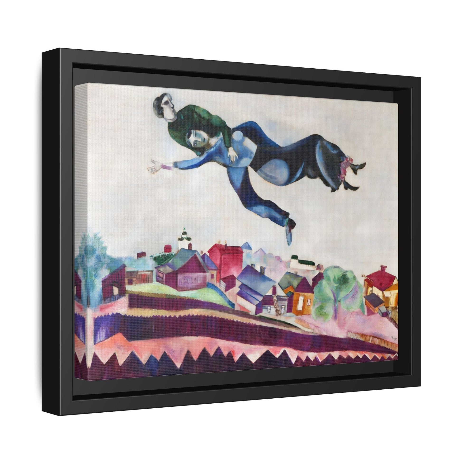 Above the City Canvas Print - Wall Art by Chagall in Exclusive Frame - YesArtYes