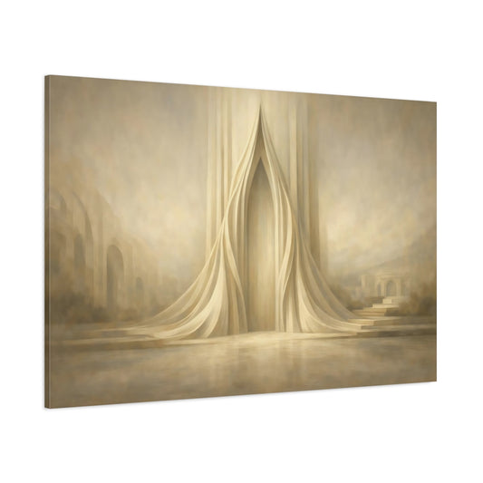Main Mockup. Abstract Abstract Archway Beige Tones shown as stretched canvas wall art
