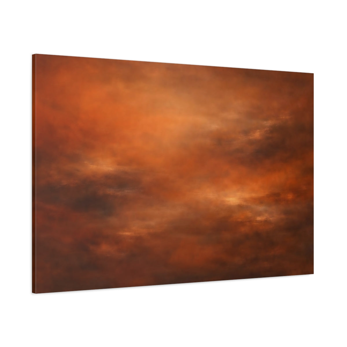 Main Mockup. Abstract Abstract Blend Orange Brown shown as stretched canvas wall art