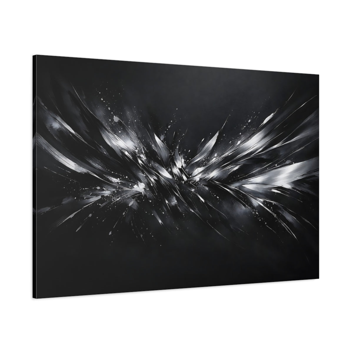 Main Mockup. Abstract Abstract Burst Monochrome Abstract shown as stretched canvas wall art